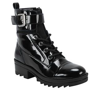 Marc Fisher LTD Bristyn Combat Boot in Black Leather